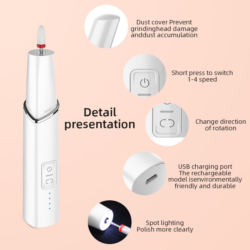 15000RPM Electric Nail Drill Mill For Manicure With 4 Kinds Of Speed